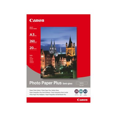 Canon, CANON Photo Paper Plus Semi-gloss A3 SG201A3 PIXMA, 260g 20 Blatt