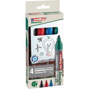 edding, EDDING Boardmarker 28 EcoLine 1.5-3mm 28-E4 4-farbig ass.