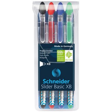 Schneider, SCHNEIDER Kugelschreiber Slider XB 151294 assortiert, Etui 4 St&uuml;ck