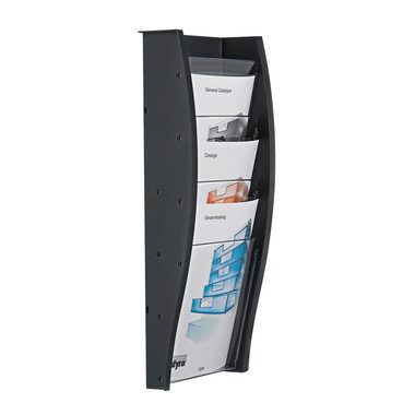 Styro, STYRO Wandprospekthalter A4 128-340.0292 anthrazit 4 F&auml;cher