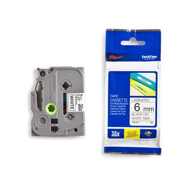 PTOUCH, PTOUCH Band, laminiert schwarz/weiss TZe-211 PT-1280VP 6 mm