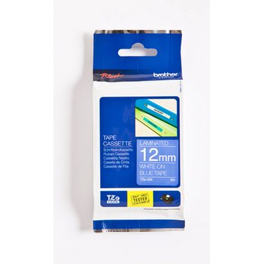 PTOUCH, PTOUCH Band, laminiert weiss/blau TZe-535 PT-1280VP 12 mm
