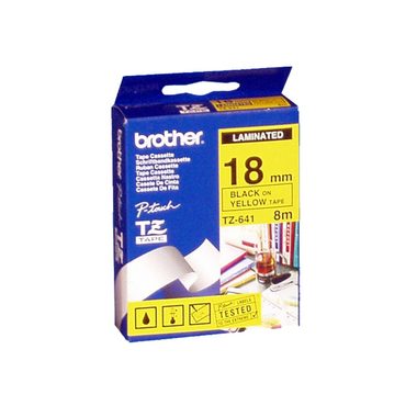 PTOUCH, PTOUCH Band, laminiert schwarz/gelb TZe-641 PT-2450DX 18 mm