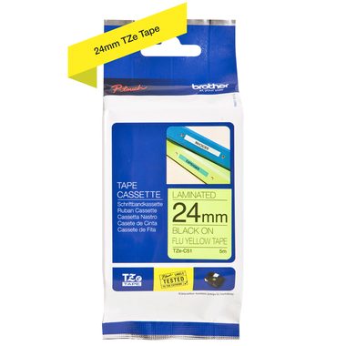 PTOUCH, PTOUCH Band, lam.,fluor. schwarz/gelb TZe-C51 PT-540 24 mm