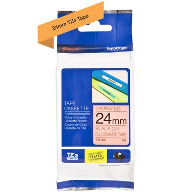 PTOUCH, PTOUCH Band, lam.,fluor. schw./orange TZe-B51 PT-540 24 mm