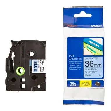 PTOUCH, PTOUCH Band, laminiert schwarz/blau TZe-561 PT-3600 36 mm