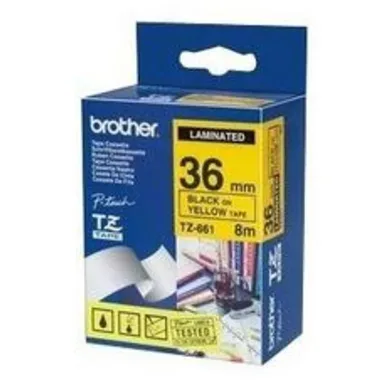 PTOUCH, PTOUCH Band, laminiert schwarz/gelb TZe-661 PT-3600 36 mm