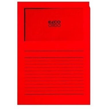 Elco, ELCO Sichth&uuml;lle Ordo 120g A4 29489.92 rot, Fenster 100 St&uuml;ck