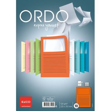 Elco, ELCO Organisationsmappen Ordo A4 73695.82 orange, Fenster 10 St&uuml;ck