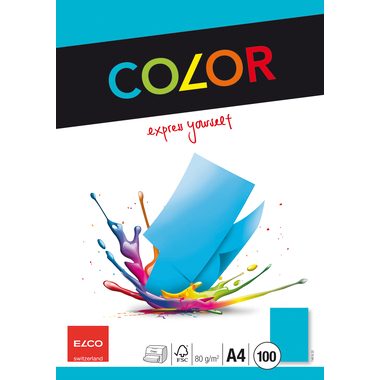 Elco, ELCO Office Color Papier A4 74616.32 80g, intensiv blau 100 Blatt