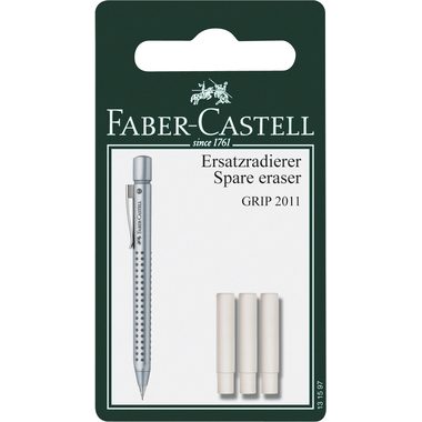 Faber-Castell, FABER-CASTELL Radierer 131597 Grip 2011 3 St&uuml;ck