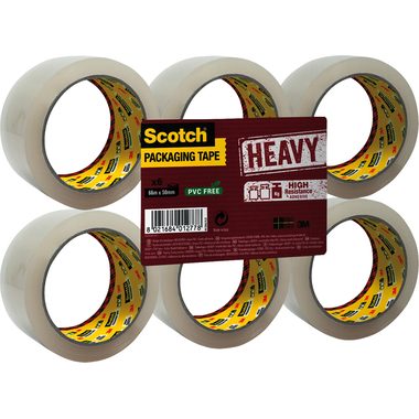 Scotch, SCOTCH Verpackungsband 50mmx66m HV.5066.F6.T. Heavy, transp. 6 Rollen