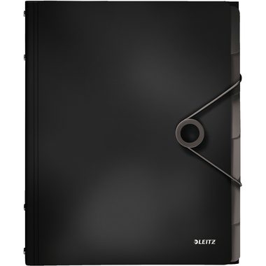 Leitz, LEITZ Ordnungsmappe Solid PP A4 45691095 schwarz 6 F&auml;cher
