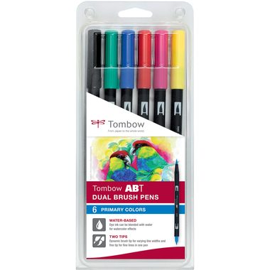 Tombow, TOMBOW ABT Dual Brush Pen ABT-6P-1 6er Set Grundt&ouml;ne