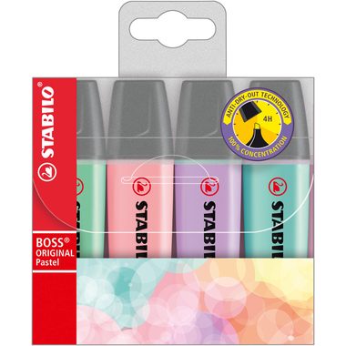 STABILO, STABILO Textmarker BOSS Pastell 70/4-2 4er Etui