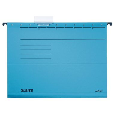 Leitz, Leitz ALPHA Hängemappen 1985 A4 V-Base 15 mm 275 g/m² Blau 100% Recycelter Pendarec-Karton 5 Stück