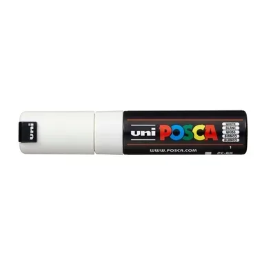 uni-ball, UNI-BALL Posca Marker 8mm PC-8K WHITE weiss, Keilspitze