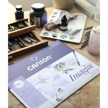 CANSON, CANSON Imagine Zeichenpapierbl&ouml;cke A3 200006007 200g, weiss 50 Blatt