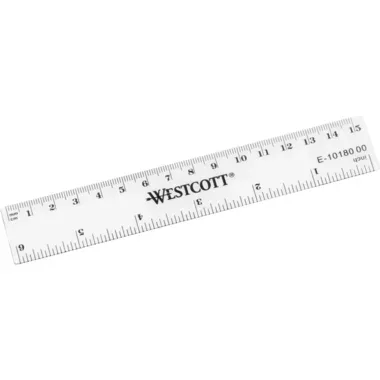 WESTCOTT, WESTCOTT Kunststofflineal 15cm E-1018000 cm/inch Skala