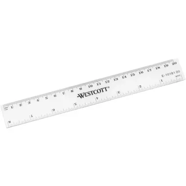 WESTCOTT, WESTCOTT Kunststofflineal 20cm E-1018100 cm/inch Skala