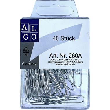 ALCO, ALCO Aktenklammern 50mm 260A verzinkt, gewellt 40 St&uuml;ck