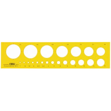 M+R, M+R Kreisschablone 1-32mm 85030670 gelb-transparent