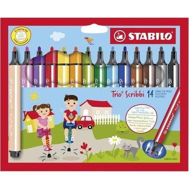 Stabilo, STABILO® Filzstifte TRIO SCRIBBI mit 14 Farben