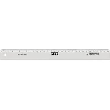 M+R, M+R Schullineal,schmal 30cm 711300000 klar, Skala Kunststoff