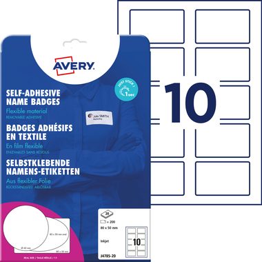 AVERY Zweckform, AVERY ZWECKFORM Namensetiketten IJ 80x50mm J478520 weiss 20 Blatt/200 Stk.