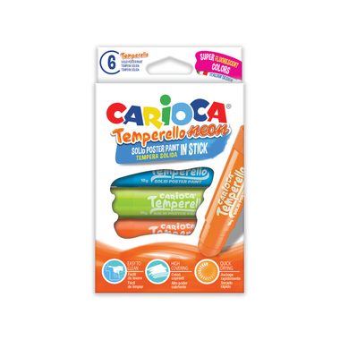 CARIOCA, CARIOCA Posterfarbe Temperello Neon 42675 6 St&uuml;ck ass.
