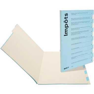 Biella, BIELLA Steuermappe franz&ouml;sisch A4 03260112.91 blau/beige 320g, 12-teilig
