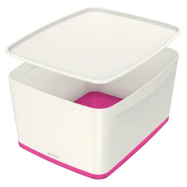 Leitz, LEITZ MyBox Gross, mit Deckel 18lt 52161023 weiss/pink