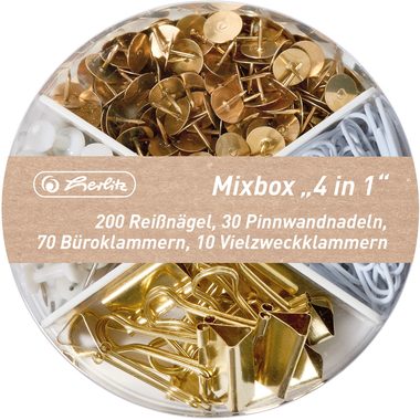 herlitz, HERLITZ Mixbox 4 in 1 Pure Glam 50021833 Weiss, Gold 40 Blatt punktiert