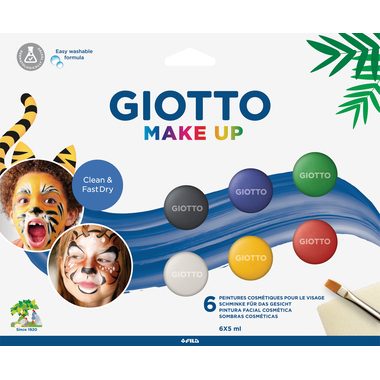 Giotto, GIOTTO Schminkfarben Make-Up F476300 Basic Colours 5ml 6 St&uuml;ck