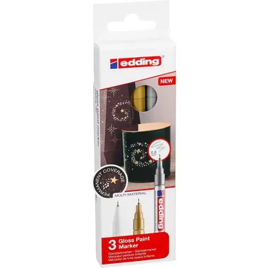 edding, EDDING Paintmarker 780 0,8mm 780-E3-met gold/silver/white 3 St&uuml;ck