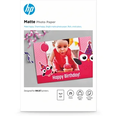 HP, HP HP Matte Photo Paper 10x15cm 7HF70A InkJet, 180g 25 Blatt