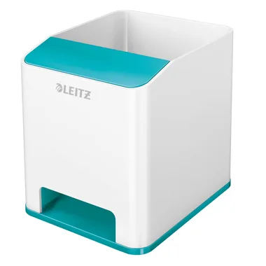 Leitz, LEITZ Sound Stiftek&ouml;cher WOW 5363-10-51 weiss/eisblau