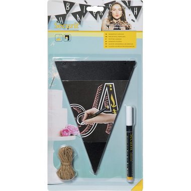 SECURIT, SECURIT Kreidetafel-Flaggen 4m FB-FLAG schwarz 20.8x14.5x0.1cm