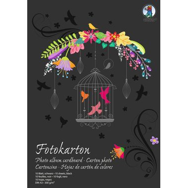 Ursus, URSUS Fotokarton-Block A3 3814090SE 300g, schwarz 10 Blatt