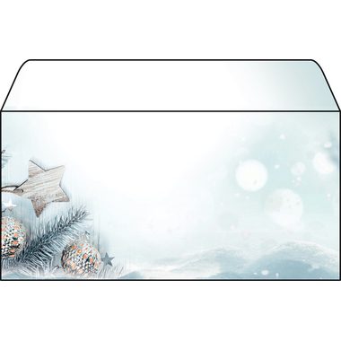 Sigel, SIGEL Weihnachts-Couvert 11x22cm DU312 90g,Snow Star 25 St&uuml;ck