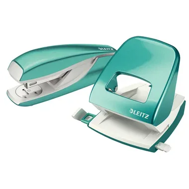 Leitz, LEITZ Locher/Hefter WOW 5095-12-51 eisblau, Bundle