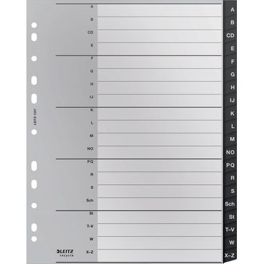 Leitz, LEITZ Register Recycle PP schwarz A4 1207-00-00 A-Z