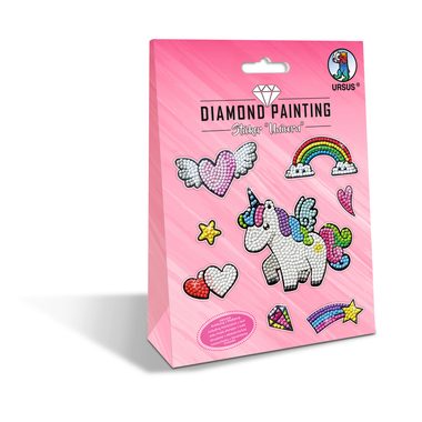 Ursus, URSUS Diamond Sticker Unicorn 43500001 10x15cm 2 Bogen