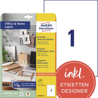 AVERY Zweckform, Avery Zweckform - Etiketten, 70x36mm, Weiss