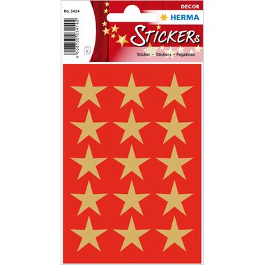 HERMA, HERMA Sticker Sterne 3414 gold 45 St&uuml;ck/3 Blatt