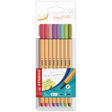STABILO, STABILO Fineliner Point 88 0.4mm 88/8-04 ass. 8 St&uuml;ck