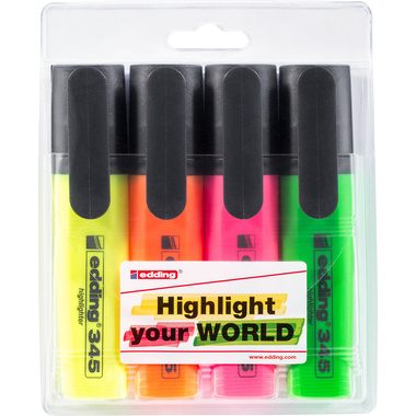 edding, EDDING Textmarker 345 345-E4 4 Farben ass.