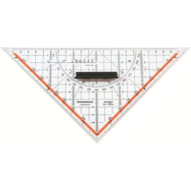 RUMOLD, RUMOLD Zeichendreieck 22cm 1054 technisch farbig/transp.