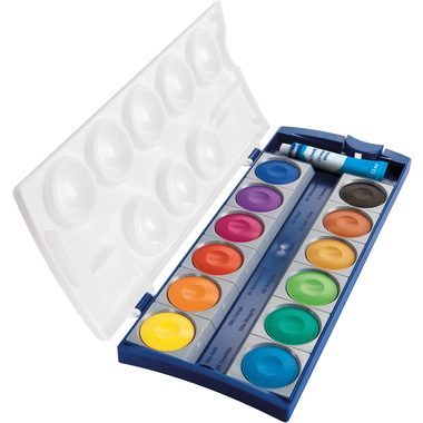 Pelikan, PELIKAN Deckfarben 735K/12 12 Farben Deckweiss