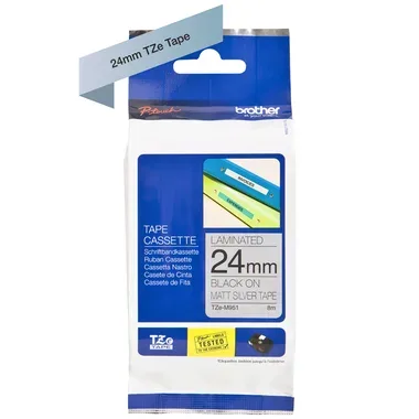 PTOUCH, PTOUCH Flexit.lam.schwarz/matt-silber TZe-M951 zu PT-550 24 mm